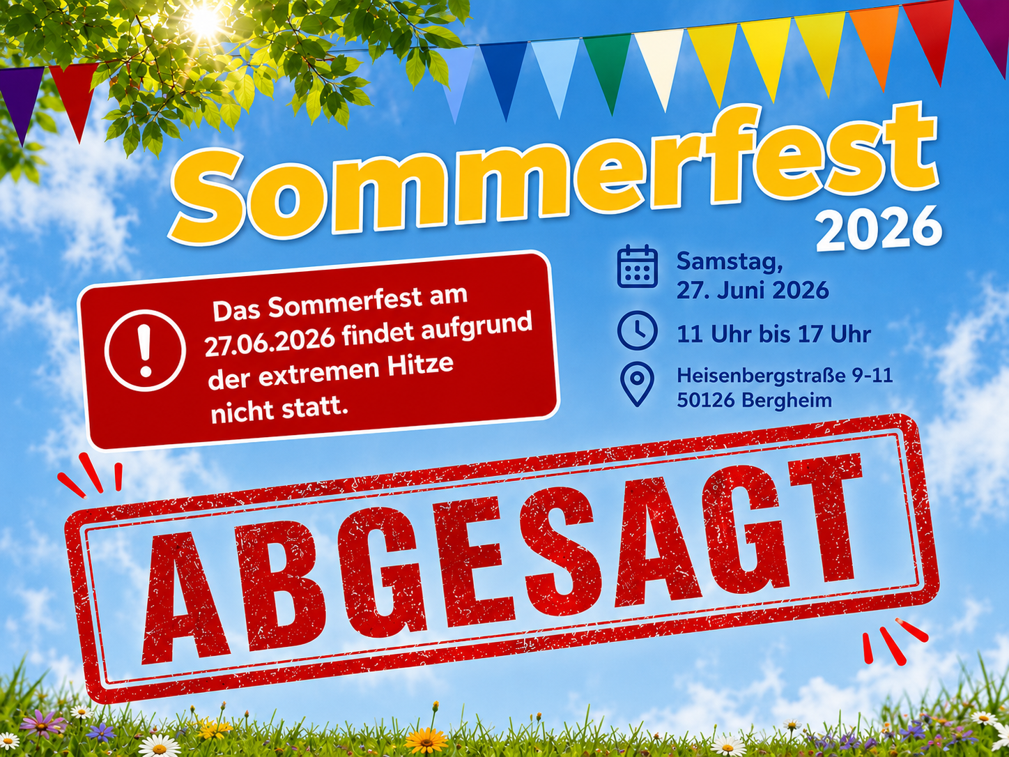 Absage Sommerfest