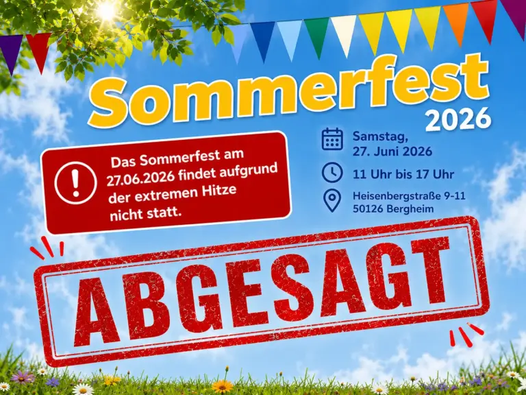 Sommerfest im Juni 2026 abgesagt