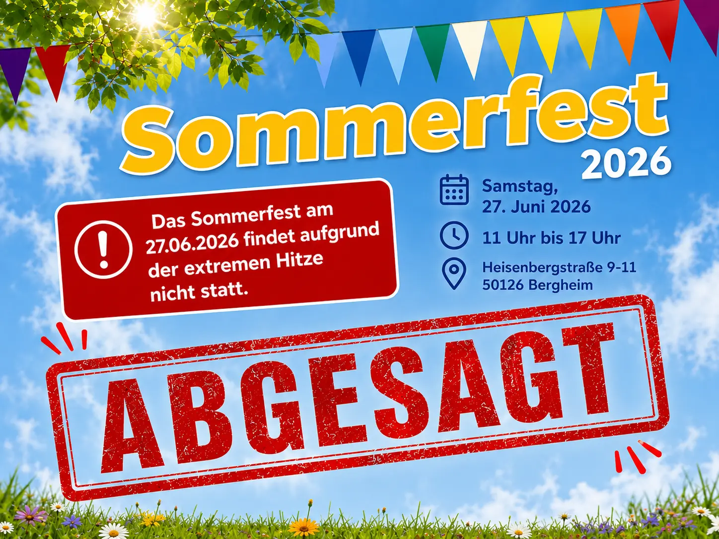 Sommerfest im Juni 2026 abgesagt